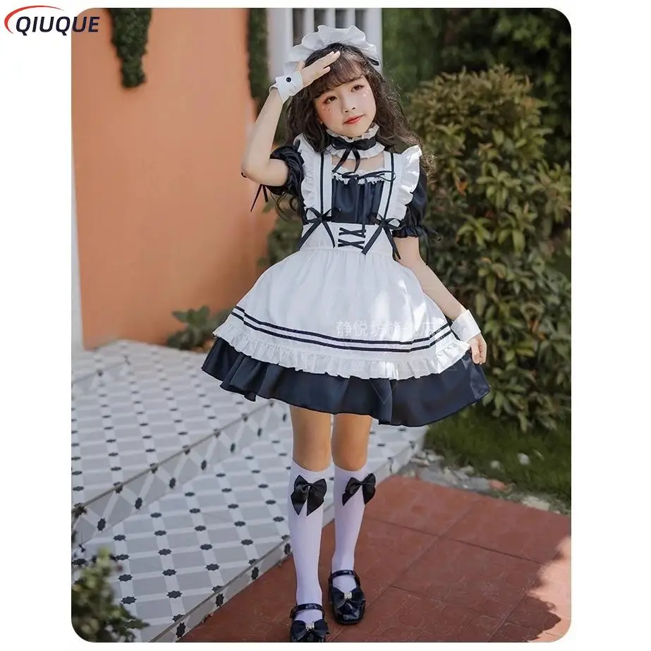 Kids Lolita Maid Dress Girls Lovely Maid Costume Children Outfit Cosplay Costumes cosplay costume
