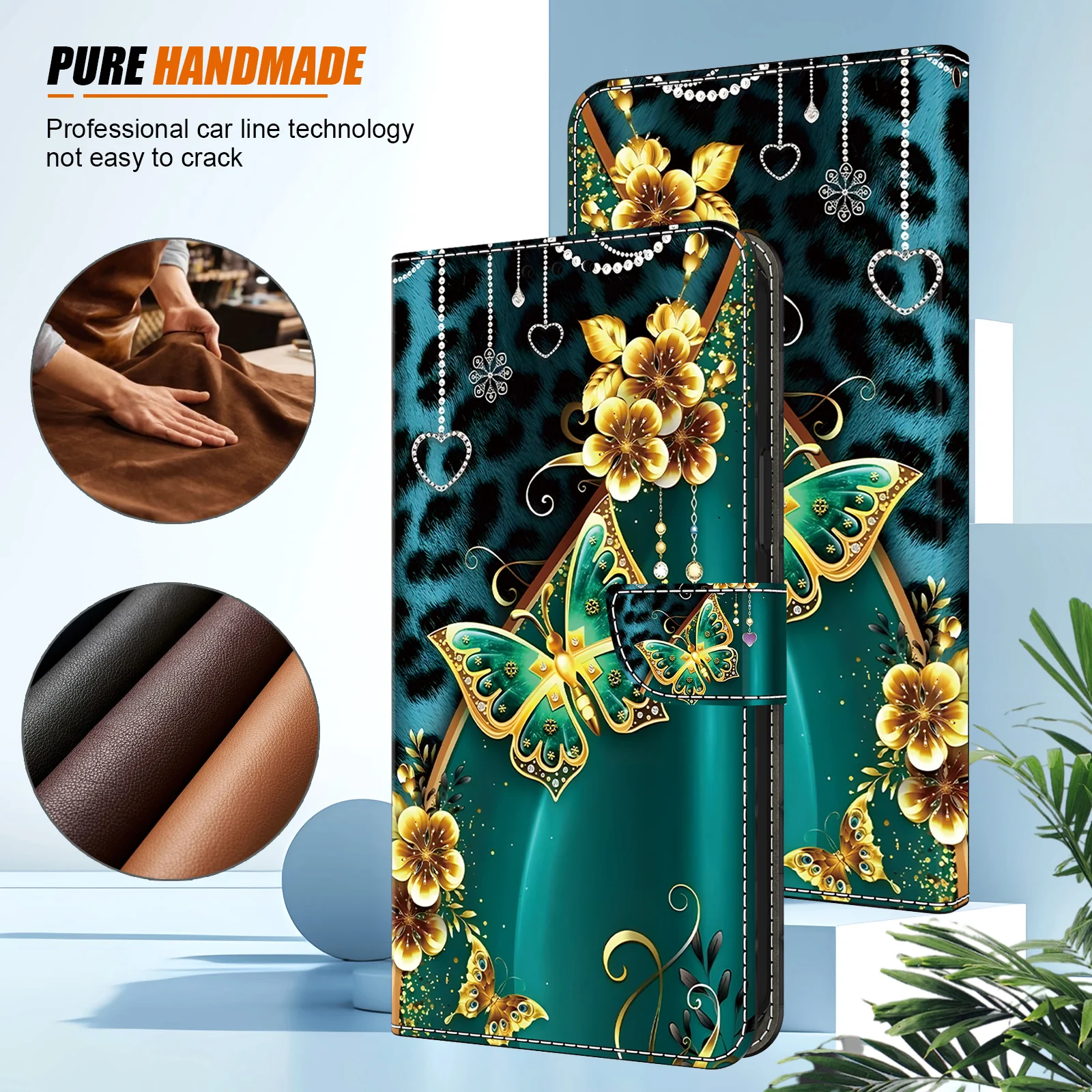 Artistic 3D Painted Pattern Leather Wallet Flip Case