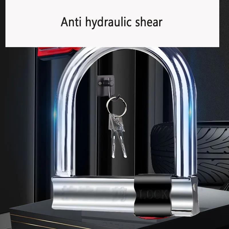 U-shaped Anti-theft Lock para Veículo Elétrico Motocicleta Conveniente e Bloqueio de Bicicleta Bloqueio de Feixe Sólido