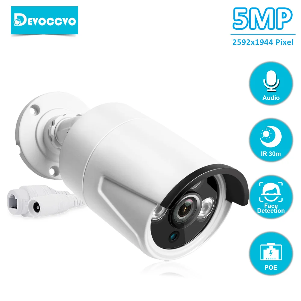 

5MP POE Bullet Security Camera Outdoor Waterproof Motion Detction CCTV IP Camera Video Surveillance System 2K IP Cam for POE NVR