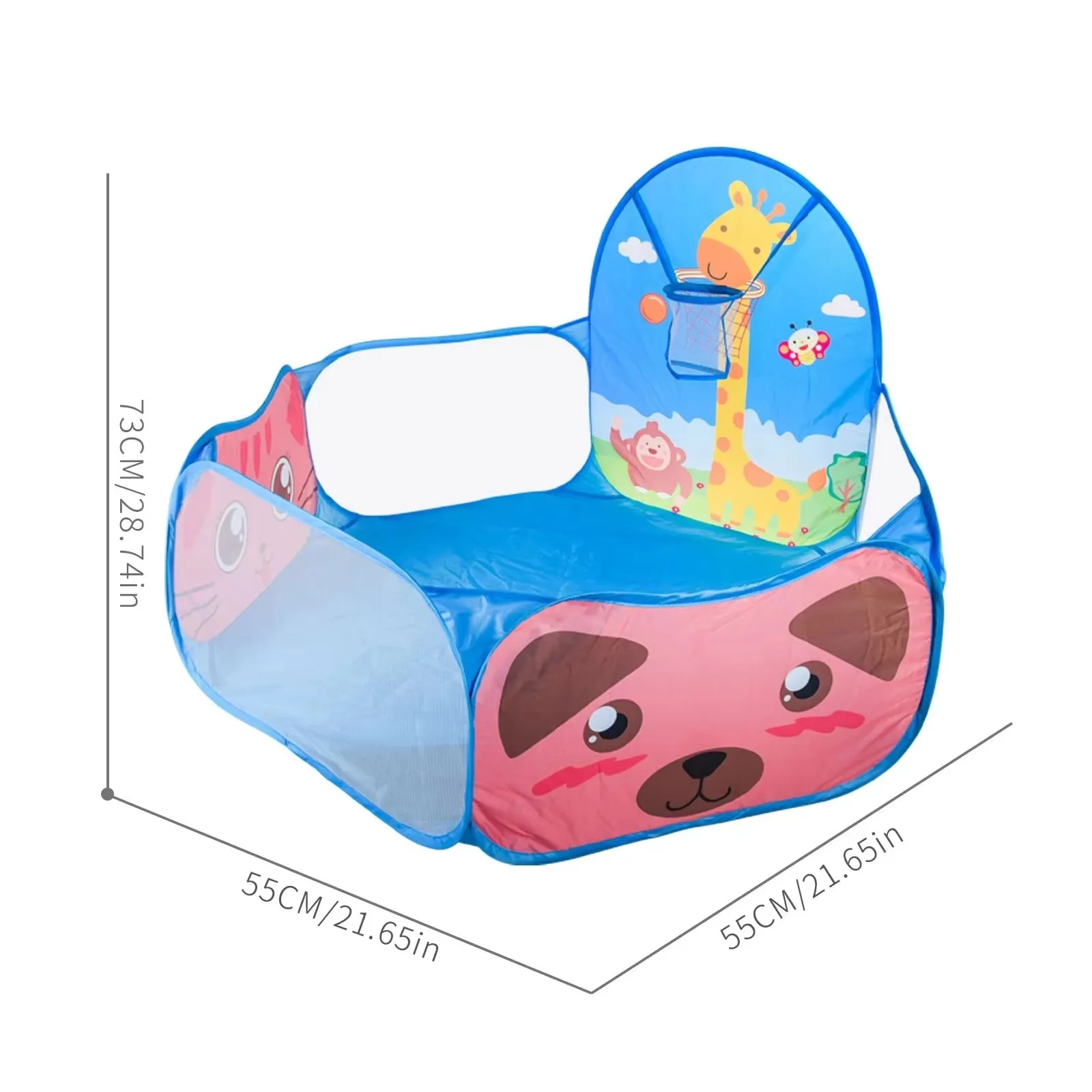 Curved Deer Cartoon Pattern Children's Ocean Wave Pool, Foldable Indoor And Outdoor Portable Toys