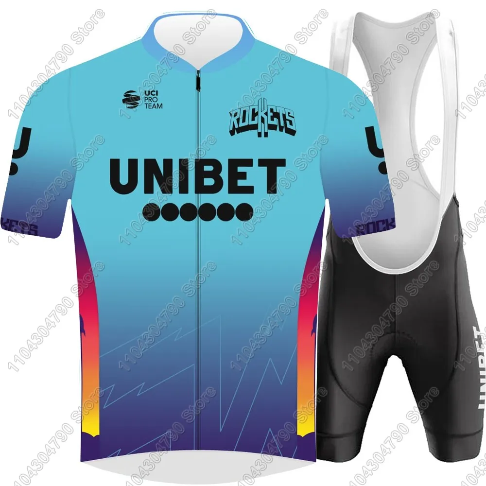 Unibet Tietema Rockets Team Cycling Jersey Set Mens Clothing Road Bike Suit Mountain Bicycle Shirt Bib Shorts MTB Maillot