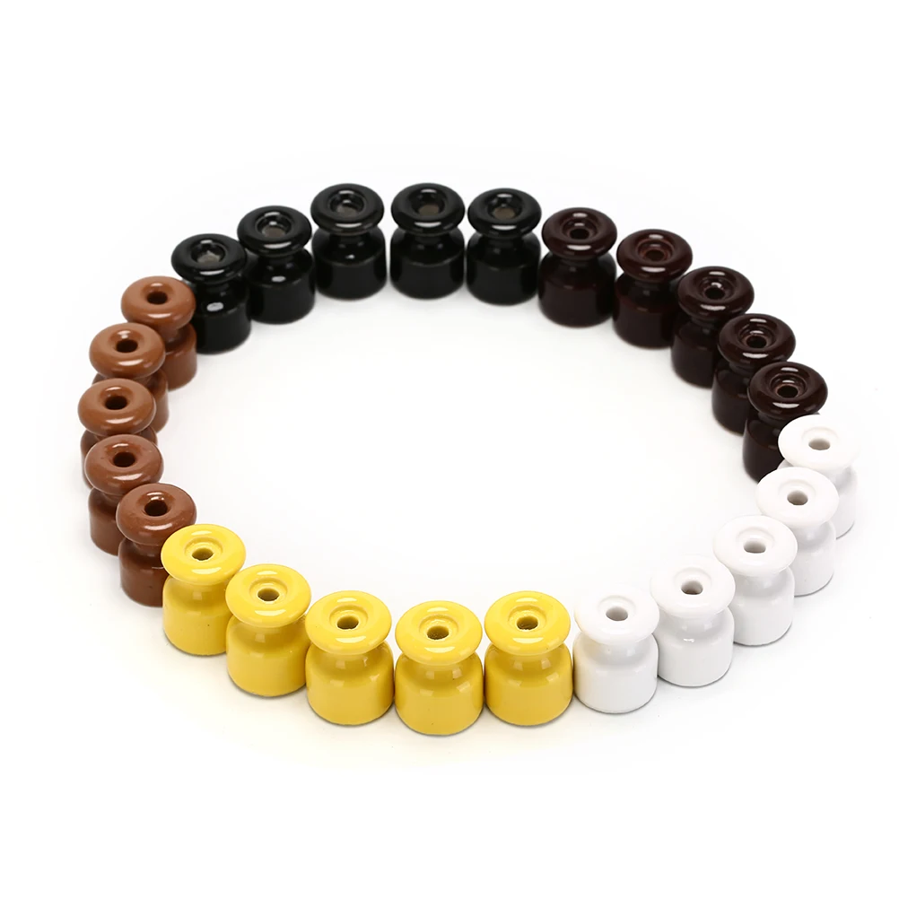 Porcelain Insulator 5 Pcs for Wall Wiring Cable Twisted Cord Ceramic Insulators porcelain insulator