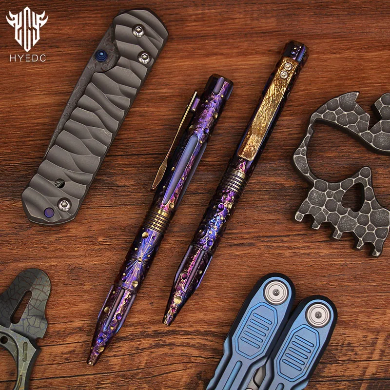 

Star Sky Limited Titanium Alloy Tactical Pen Hand Carved Edition Tungsten Pen Decompression Metal Signature Neutral Pen EDC