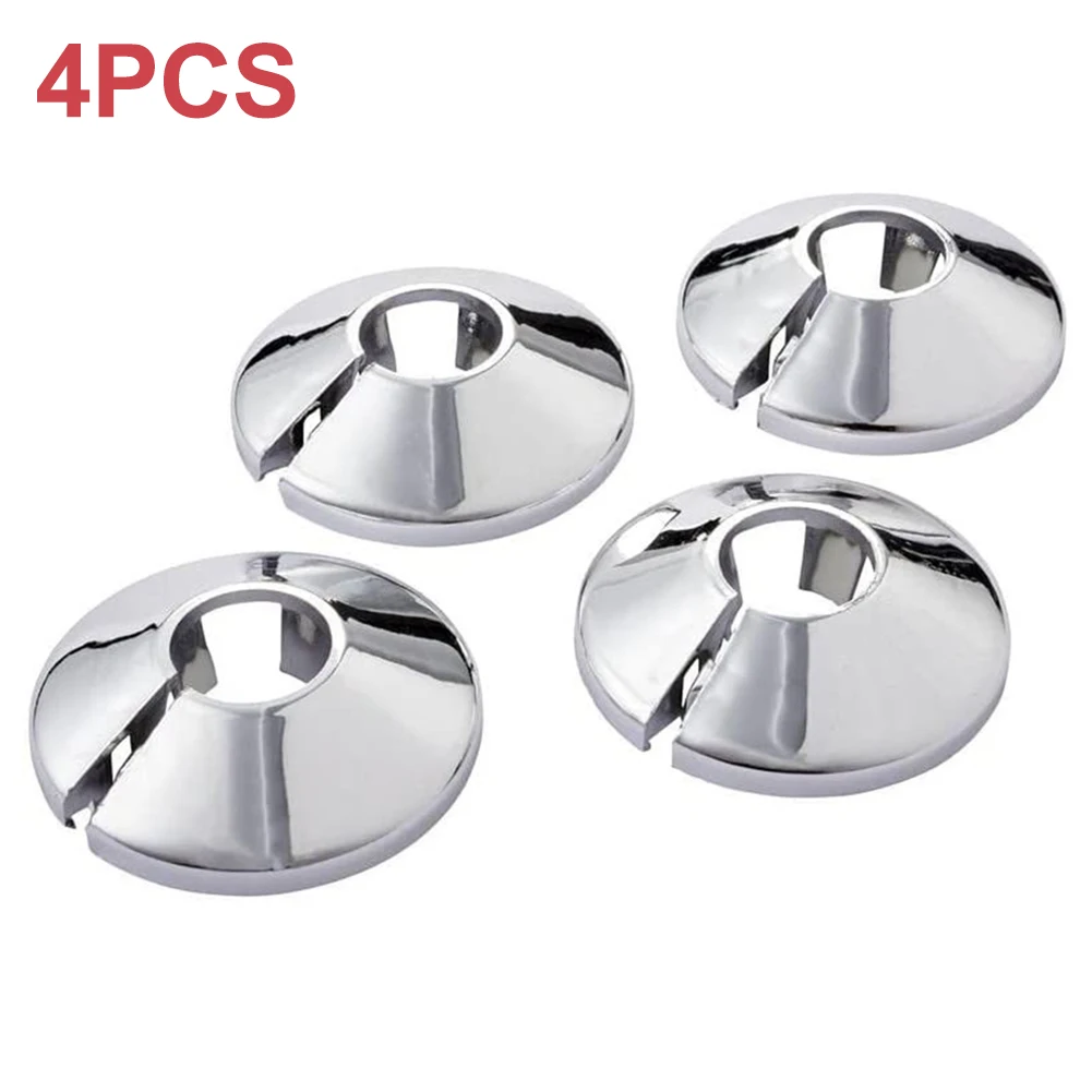 

4pc 15mm Chrome Colour Silver Electroplate Radiator Pipe Collars Water Gas Cover Floor For Wall Duct Faucet Accessories