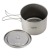 Lixada 1600ml Titanium Pot Ultralight Portable Hanging Pot with Lid and Foldable Handle Outdoor Camping Hiking Backpacking 3