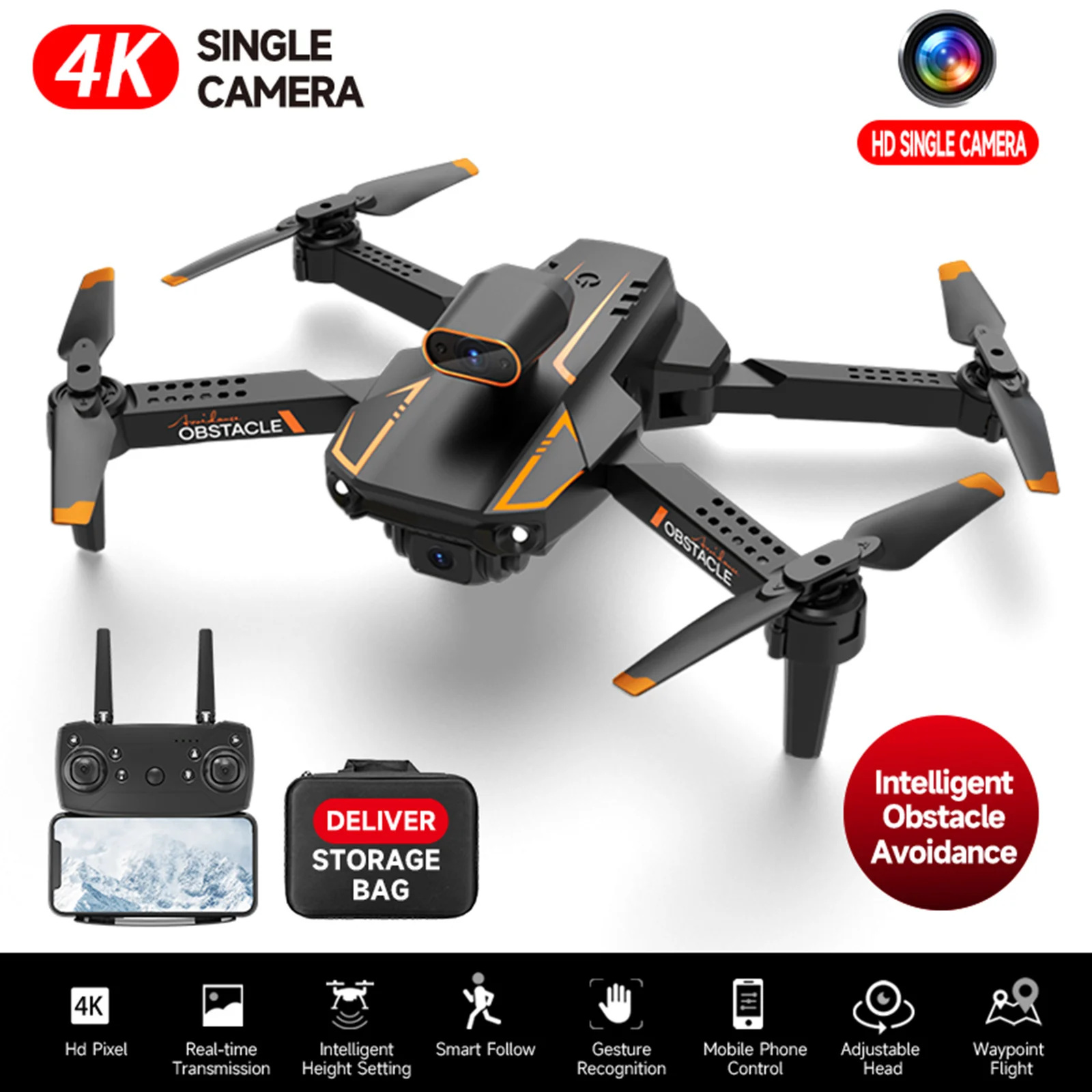 S91 4K Drone Obstacle Avoidance Dual Camera RC Quadcopter Dron FPV 5G WIFI Long Range Remote Control Helicopter Toys big rc helicopter RC Helicopters