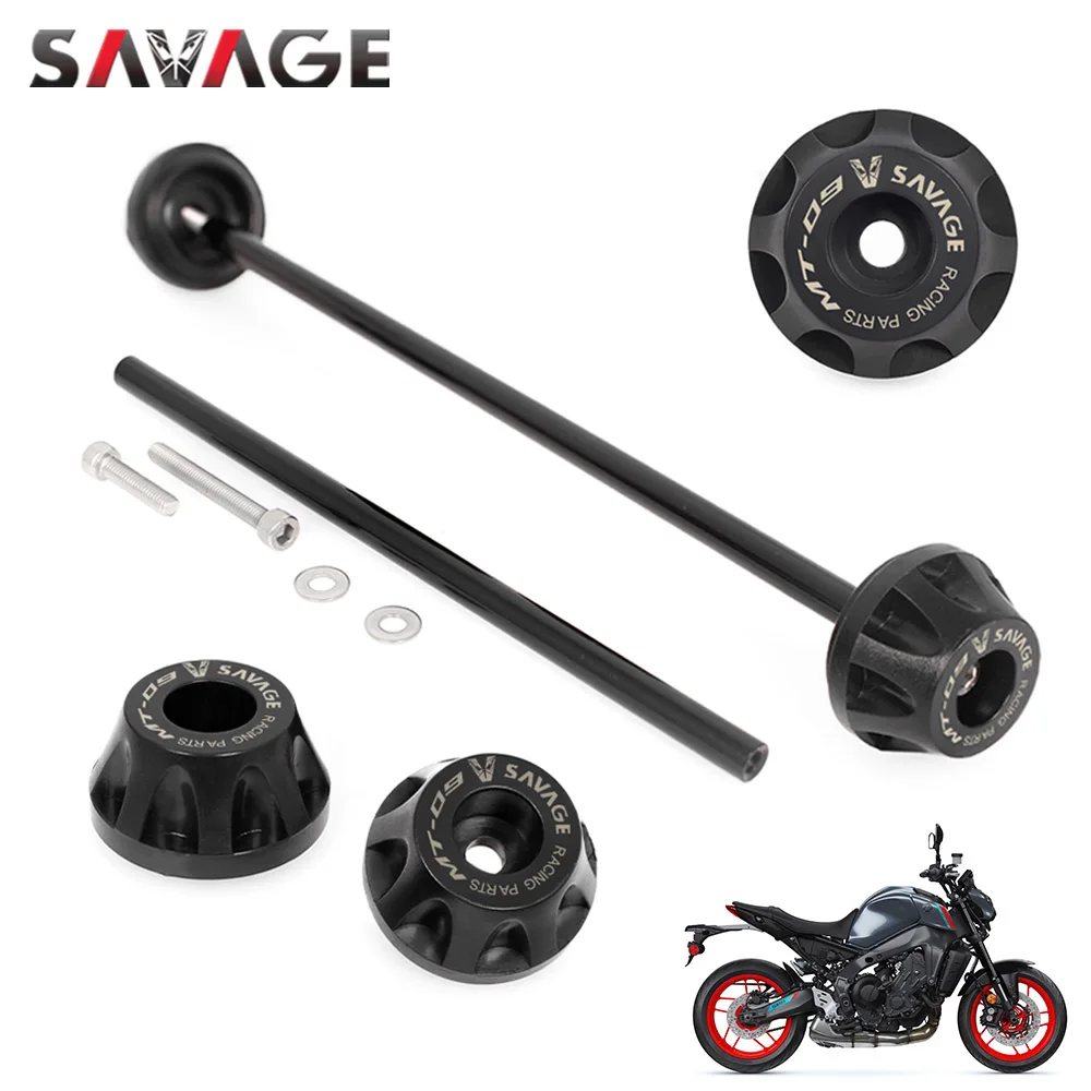 SAVAGE Front Axle Fork Crash Slider – Black Nylon & Aluminum – Fits Yamaha FZ07 / MT07 / Tracer 700 / XSR