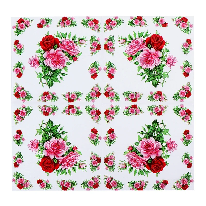 Paper Napkins Placemats Wine Glass Folding 20pcs/pac 2-Ply Food Grade Printed Party Wedding Decoration