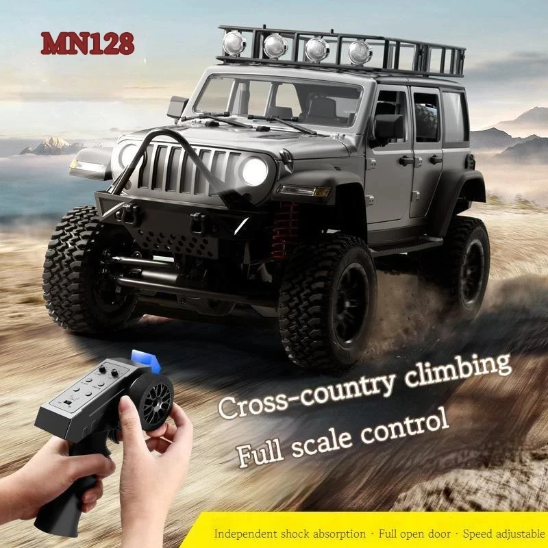 

1:12 Climbing Car MN128 Wranglers Remote Control Car Adult Professional 2.4G 4WD Climbing Buggy With Led Light Rc Toy Car Gift
