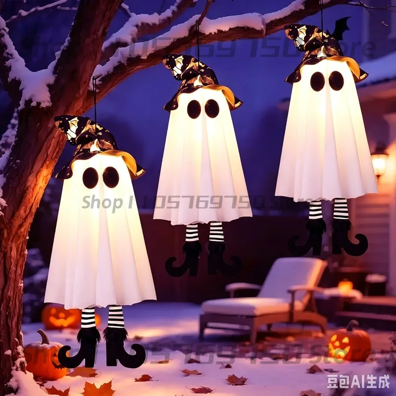 Spooky Halloween Witch Hat Lantern - Haunted Night Light Décor for Indoor & Outdoor Festivities