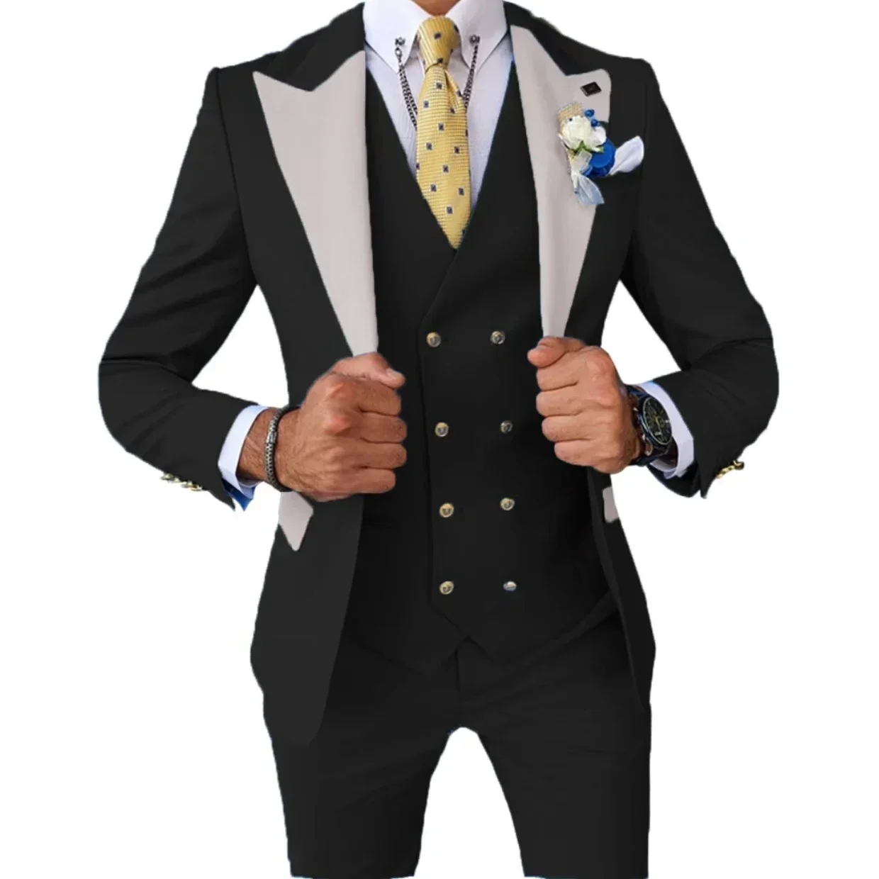Mens Suit Men's Formal 3Piece Slim Fit Suit Blazer Vest And Pants Classical Style Groomsman Tuxedo Wedding Formal Party Set Wedding Prom mens suit