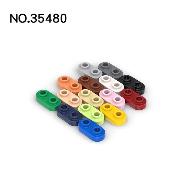 100pcs 35480 Building Blocks 10 pezzi piastra 1x2 arrotondata con 2 borchie aperte per parti di mattoni fai da te MOC compatibil 2