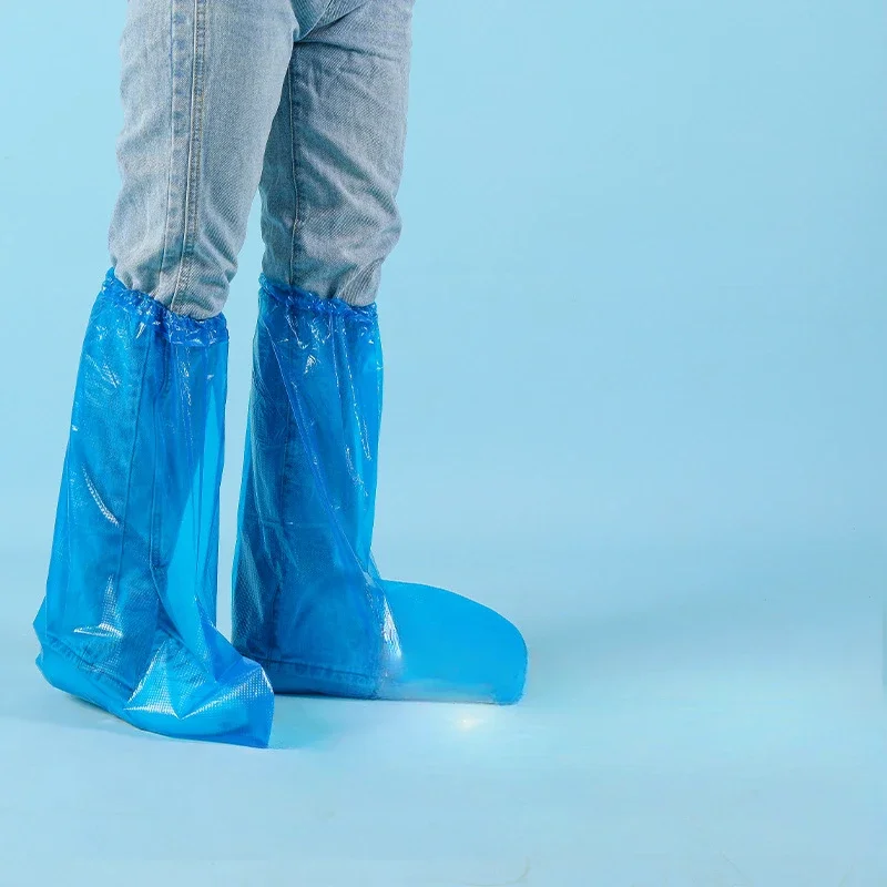 Disposable Plastic Shoe Covers Waterproof Shoe Covers Rain Thickened Long Footwear Boot Shoes Cover Rain Waterproof