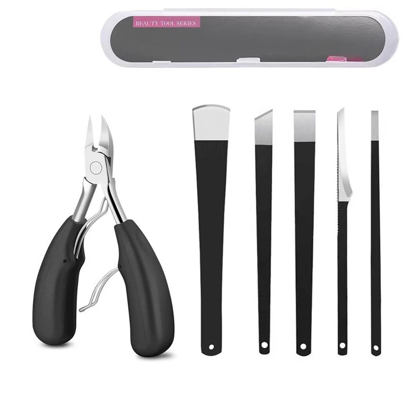 새로운 페디큐어 나이프 스테인레스 스틸 페디큐어 도구 큐티클 니퍼 전문 캘루 네일 트리밍 도구 다기능 발 관리 도구