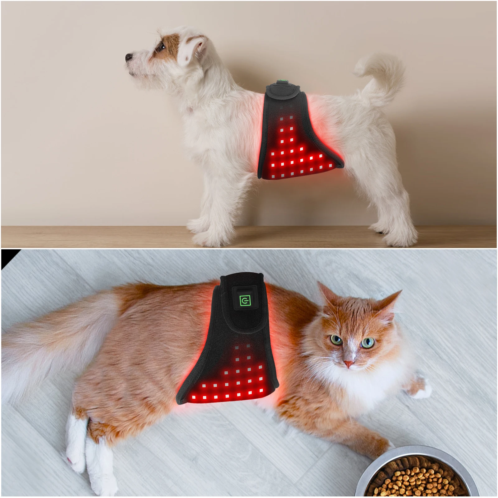 Sunglor 660NM 850NM Pet Care Dog Cat Infrared LED Wrap Red Light Therapy Belt