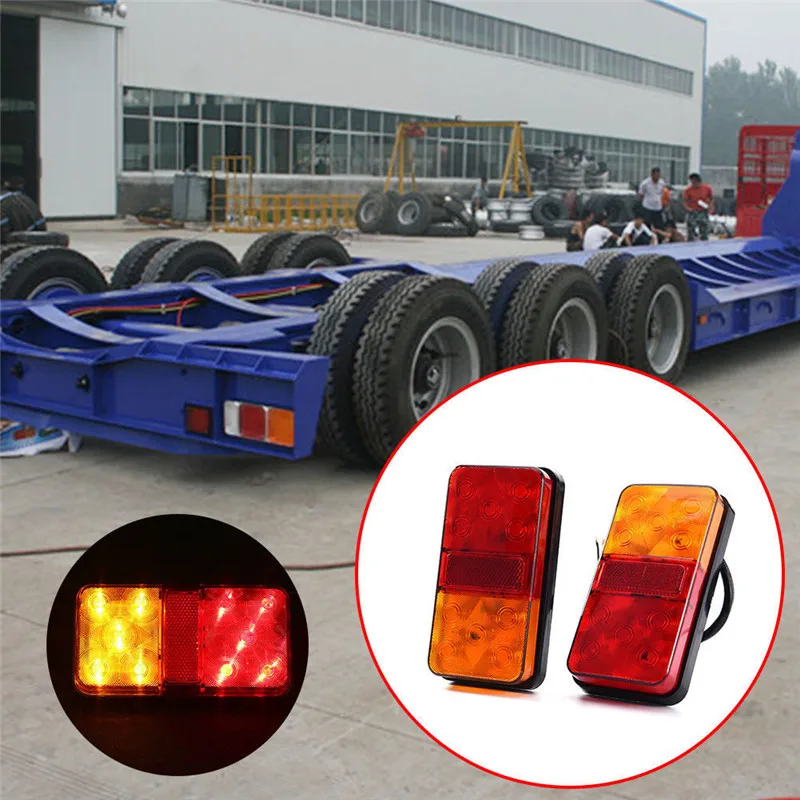 2pcs Trailer Lighting Waterproof Durable Car Truck LED Rear Tail Light Pilots Car Indicator Turn Signal for Truck Van Boat