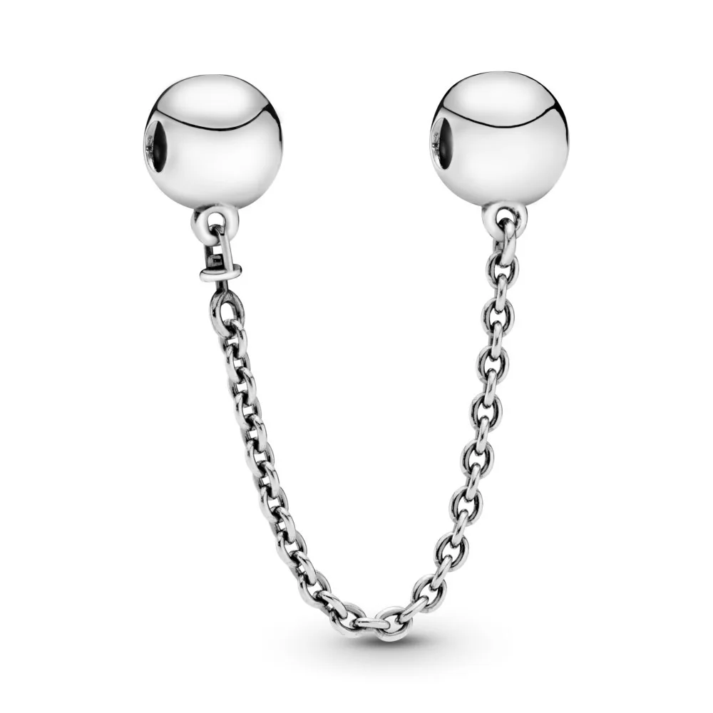 Cadena de seguridad Brillante De plata de ley 925 para mujer, pulsera DIY, regalo de joyería Premium, moda Original