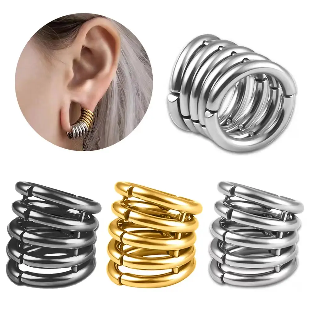 1PC Vanku Ear Lobe Cuff Ear Gauge Plugs Tunnels Stretcher Lobe Weights Women Clip on Cartilage Body Piercing Jewelry