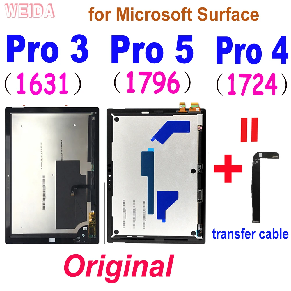 Originale Surface Pro 5 Lcd Per Microsoft Surface Pro 3 1631 Pro 4 1724 Pro 5 1796 Display Lcd Touch Screen Digitizer Assembly