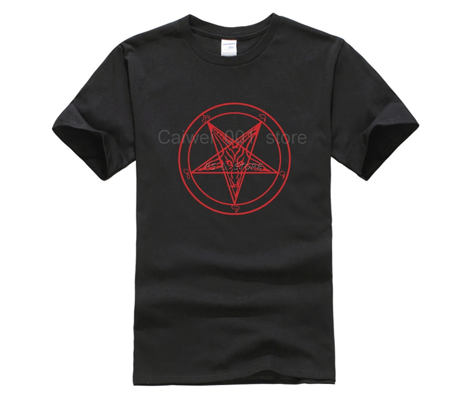 Maglietta Casual 100% Cotone Con Stampa Da Uomo Popolare Alla Moda Satan S Goat Baphomet Men Summer Style New Fashion Trend