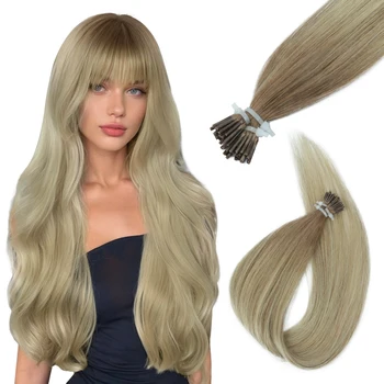 Estensioni dei capelli con punta I Capelli umani Lisci Reali naturali Pre incollati Micro perline di cheratina Capelli 12-20 pollici 30 g/pacco