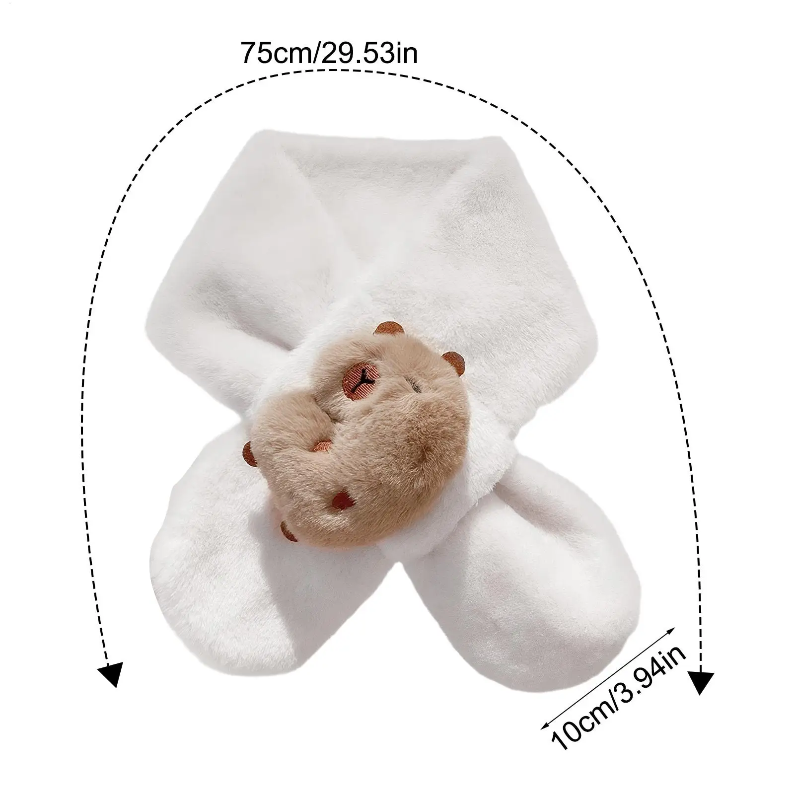 카피바라 퍼지 스카프 동물 프린트 겨울 따뜻한 목도리 어린이용 소년 소녀 테마 파티 의상 동물원 공원 크리스마스 선물