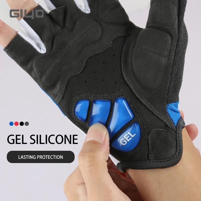 Giyo Cycling Half Finger Gloves Breathable Lycra Fabric GEL Anti-slip Damping MTB Road Bike Gloves Bicycle Fingerless Mitens 3