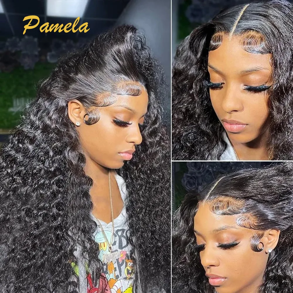 400% High Density Deep Curly 13x4 Transparent Lace Frontal Wigs For Women Glueless Wig Human Hair Preplucked Ready To Wear