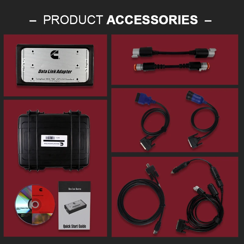 Data Link inline6 V8.7 V7.62 Adapter Heavy Duty Diagnostic Tool Scanner Cable inline 6 Scanner Full 8 cable Truck Diagnostic USB