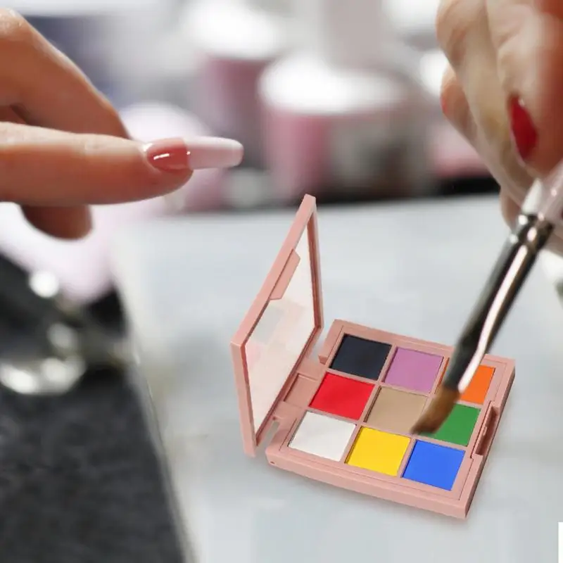 Nail Powder Palette 9 Colors Nail Gradient Glitter Pigment Set Chrome Powder Professional Manicure Accessories Mirror Effect