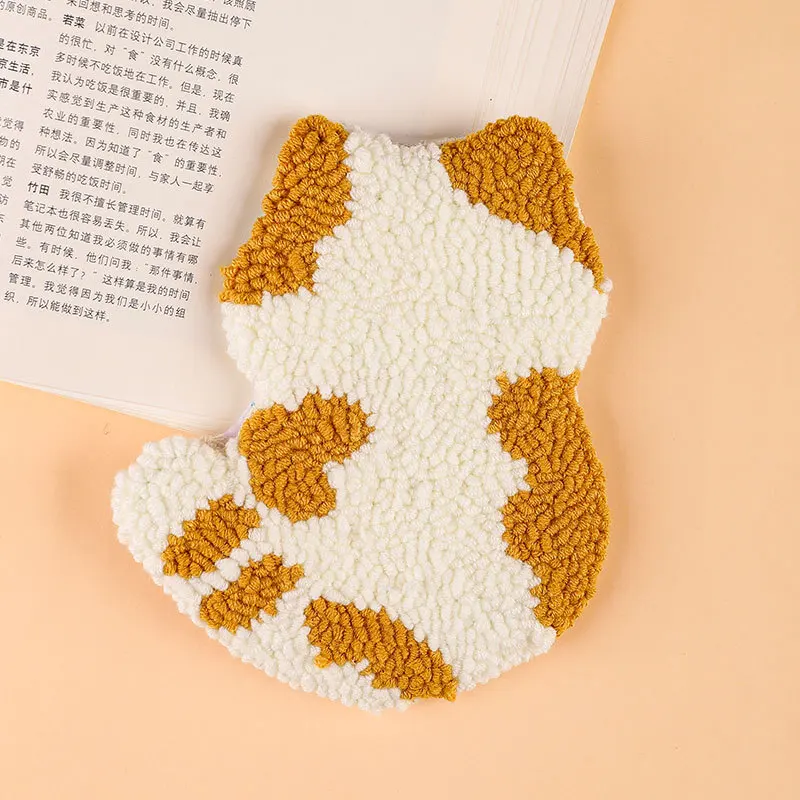 DIY Cute Cat Punch Needle Coaster Kit Tufting Coaster Kit Beginner Magic  Needle Embroidery kit with Yarn Rug Hooking Design Kit - AliExpress