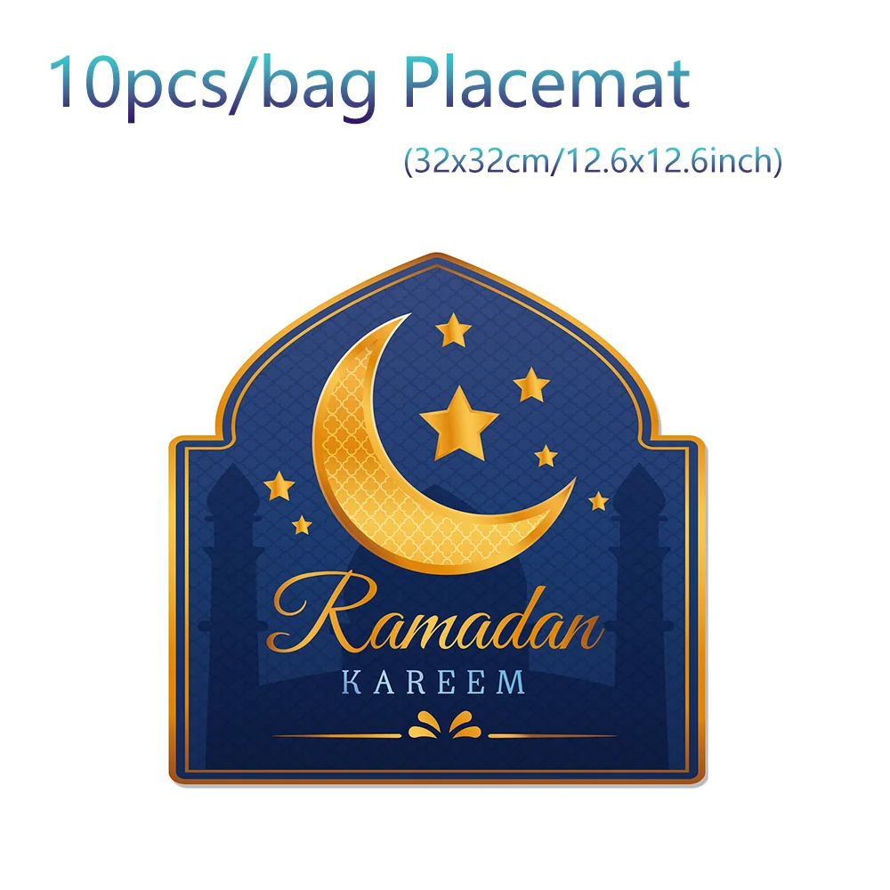 Eid Ramadan Tischläufer Tischset für Esstischdekoration, Mubarak Moon Tischdecke Tischdecke für Eid-ul-fitr Partyzubehör – Detail 24
