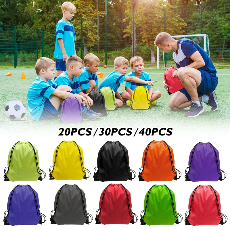 

Nylon Drawstring Storage Bag Multi-functional Sport Gym Pouch Bag Eco-Friendly Foldable Travel Outdoor Backpack Shopping Bags