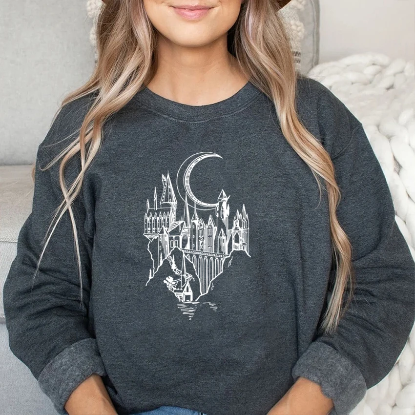 Wizard School Sweatshirt Magical Castle Pullover HP Movie Inspired Jumper 9 3/4 Always Wizarding World Crewneck Sweatshirt