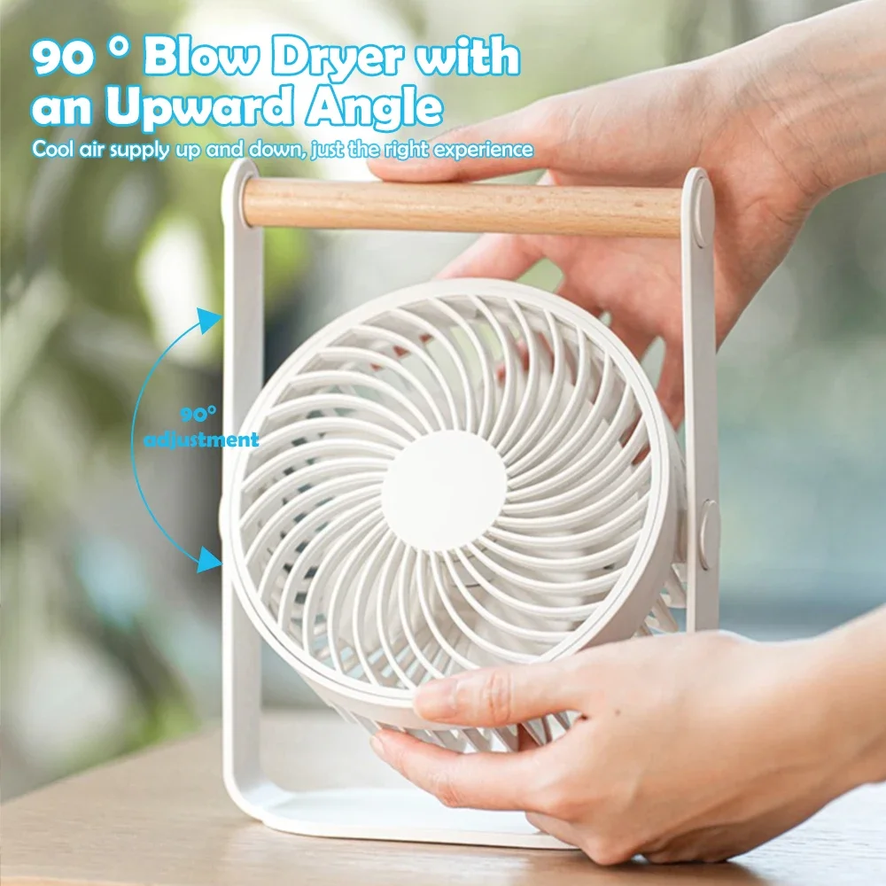 3000mAh Rechargeable Desk Fan Personal Portable Quiet 4 Speeds Adjustable Mini Table Desktop Fan for Cooling Home Office