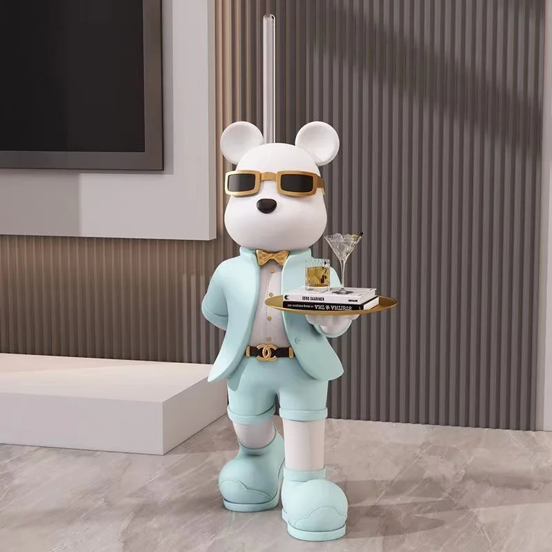 높은 광선검 폭력적인 곰 대형 장식품, 대형 바닥부터 천장까지 거실 장식, 조명 가능, 보관 가능, 93cm