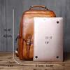 NZPJ Leather Men's Backpack Natural Cowhide Schoolbag Fashion Computer Bag Casual Men's Bag Suitable For 16 Inch Laptop 6