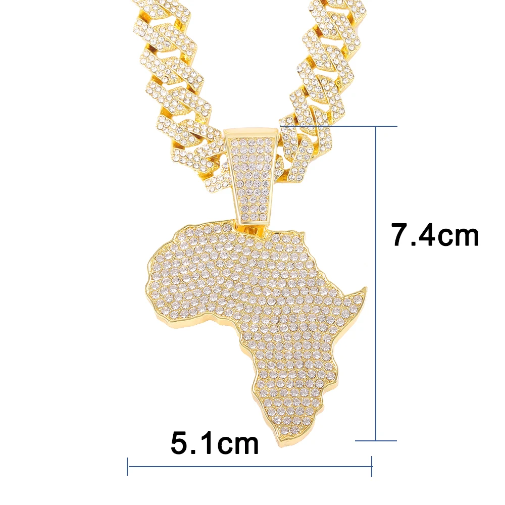 African map pendant necklaces for women men hiphop south africa stainless steel chain choker ethiopian jewelry
