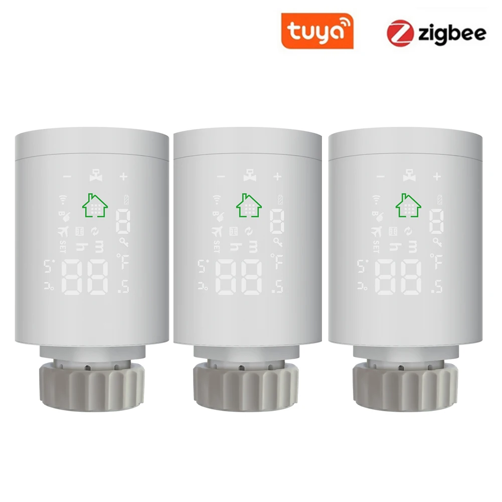 Tuya ZigBee TRV Radiator Actuator Valve  Smart Programmable Thermostat Temperature Heater Voice Control Support Alexa 