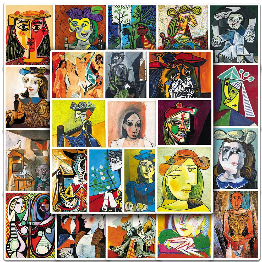 10/30/50pcs Picasso Abstract Aesthetics Stickers World Painting Sticker Diary Scrapbooking Laptop Phone Suitcase Luggage Decals heretical aesthetics pasolini on painting