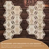 Class Coasters Set of 14 with Holder Hexagon Gaming Mug Mats Wooden Laser Engraved DND Classes Icons Gift 2