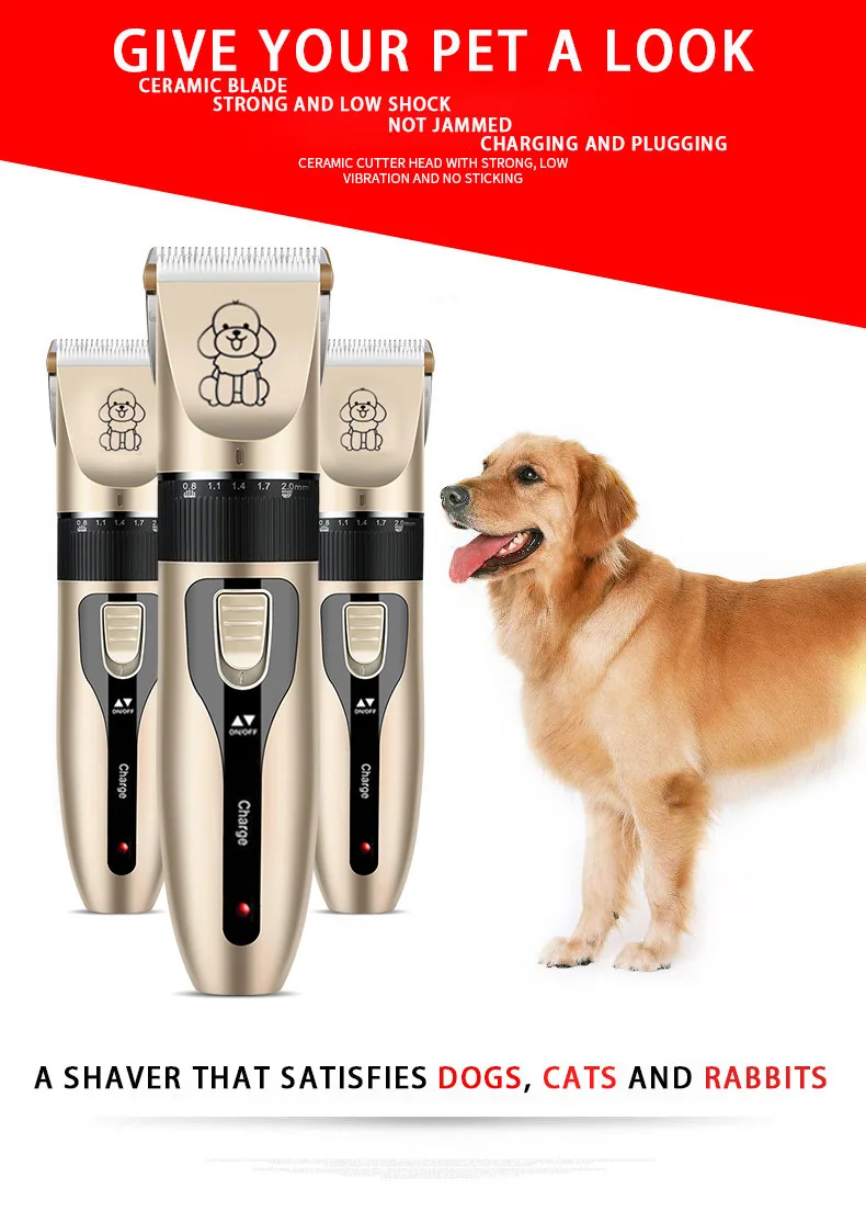 Description Picture 4 of itemProfessional Cat Dog Hair Clipper Grooming Kit Low-Noise Rechargeable Pet Hair Trimmer Shaver Set Animals Hair Cutting Machine