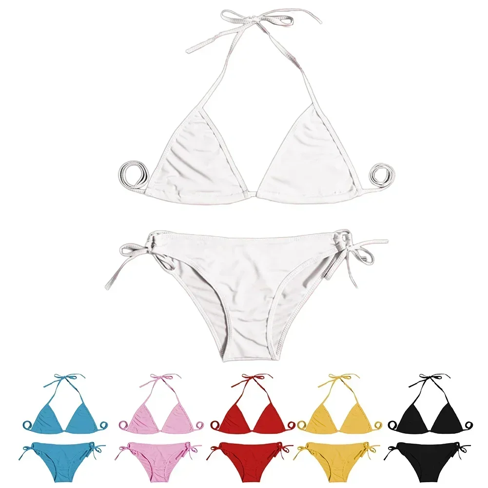 Sexy Women's Thong Bikini Set Two-piece Swimsuit Bandage Style Brazilian Breathable Solid Swimwear Summer bikini set women swimwear bikini swimsuit sexy underwear