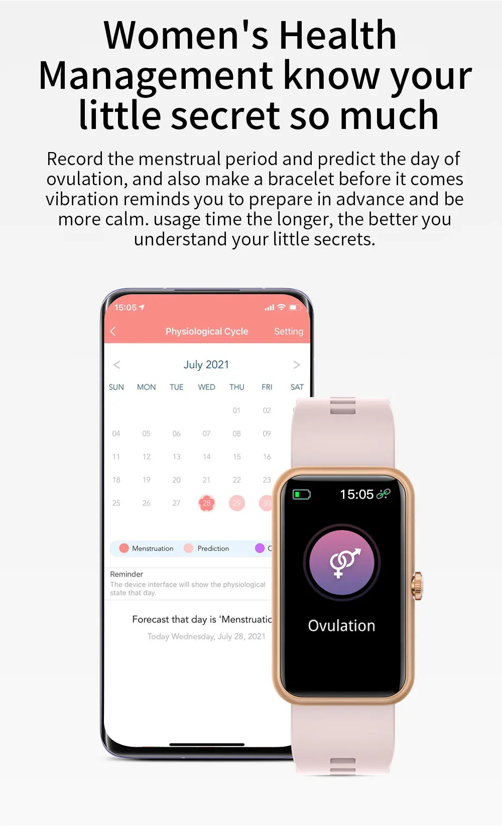 2022 Women Smart Watch Smart Bracelet Exercise Girl Blood Pressure Heart Rate IP68 Waterproof Ladies Smartwatch For Huawei Phone