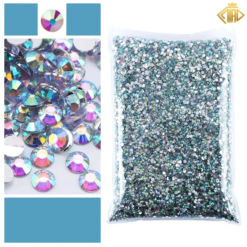 Blue Jelly Flatback Resin Rhinestones for Clothing and Nail Art Decoration
