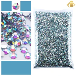 Blue Jelly Flatback Resin Rhinestones for Clothing and Nail Art Decoration (Clear AB)