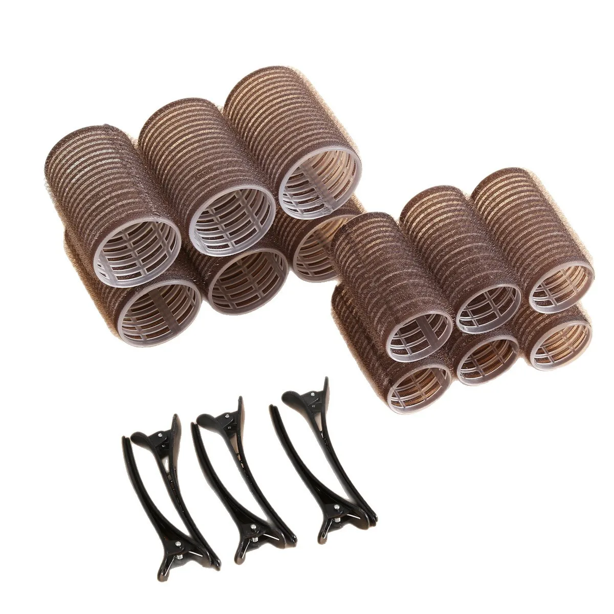 Bigodini per Capelli 6 Pezzi da 4cm, 6 Pezzi da 3cm, Bigodini Autoaderenti con 6 Fermagli per Capelli Lunghi, Lisci e Spessi - immagine 6