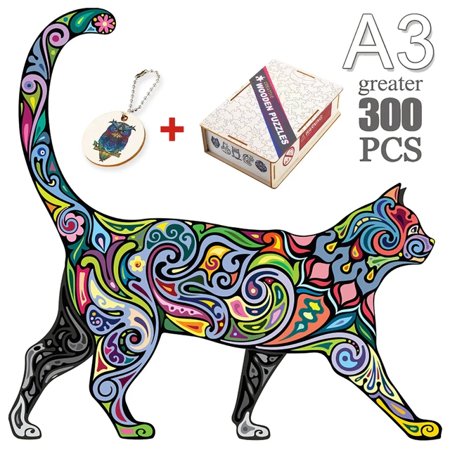 Puzzle en bois Super grand de 4000 pièces pour adulte, nouveau, Animal,  chat, Original, cadeau d'halloween, jouet éducatif - AliExpress