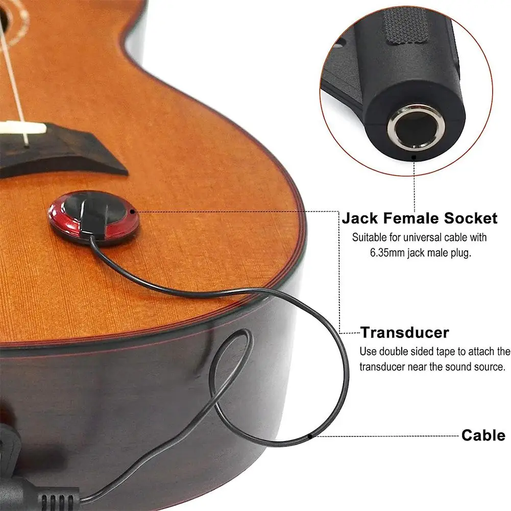 Piezoelectric Contact Microphone Pickup Violin Microphone Pickup Cello Ukulele Mandolin Guitar Contact